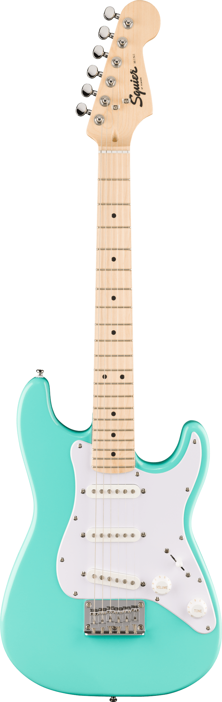 Squier Mini Stratocaster Maple Fingerboard Sea Foam Green Electric Guitar - Fair Deal Music