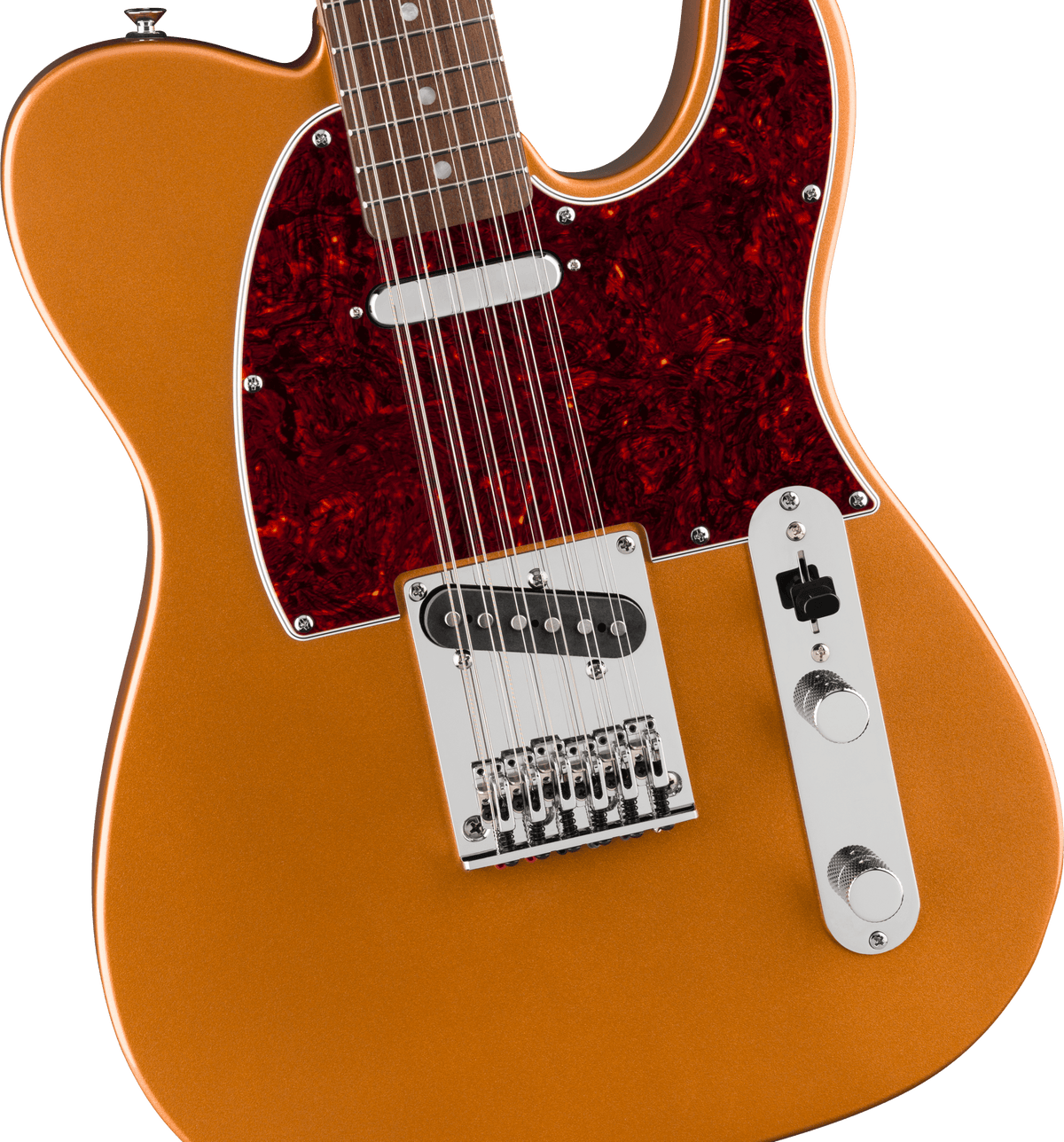 EMBARGO 08/09/26 Squier Paranormal Troy Van Leeuwen Telecaster® XII, Laurel Fingerboard, Tortoiseshell Pickguard, Copper - Fair Deal Music