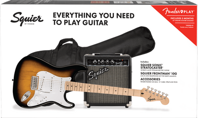Squier Sonic Stratocaster Sunburst Pack with Frontman 10g Amp and Gig Bag - Fair Deal Music
