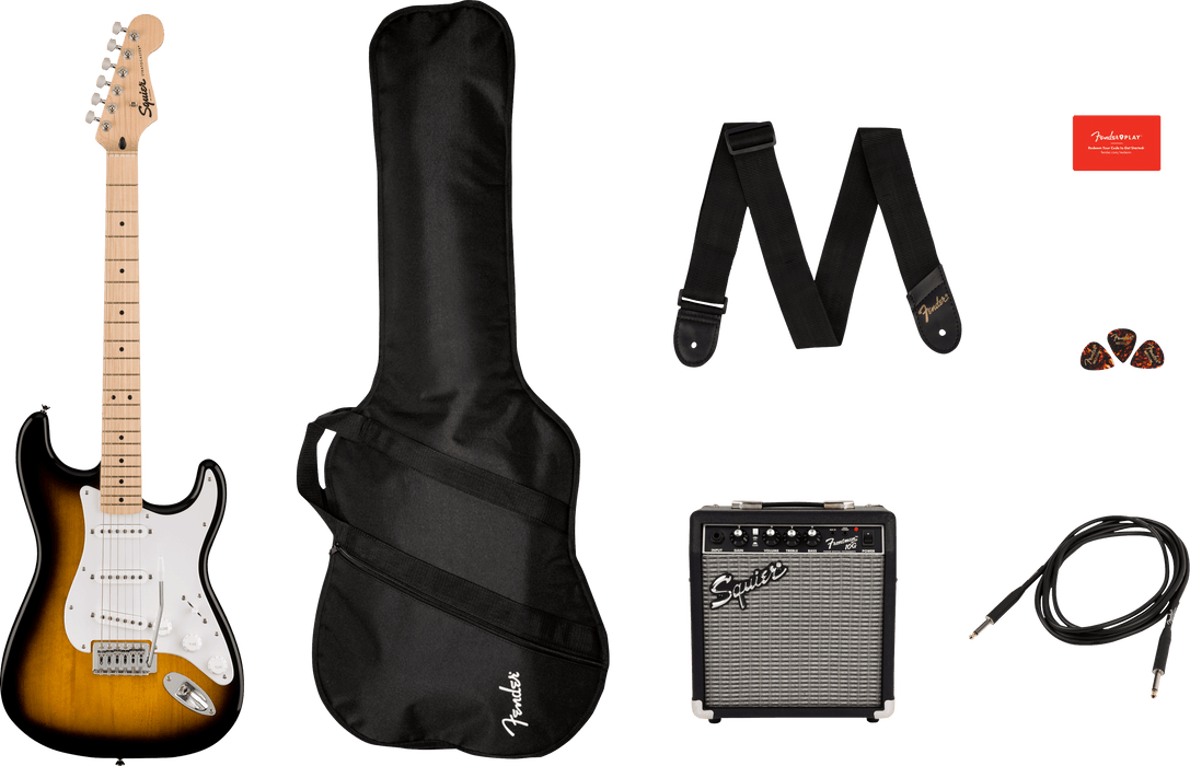 Squier Sonic Stratocaster Sunburst Pack with Frontman 10g Amp and Gig Bag - Fair Deal Music