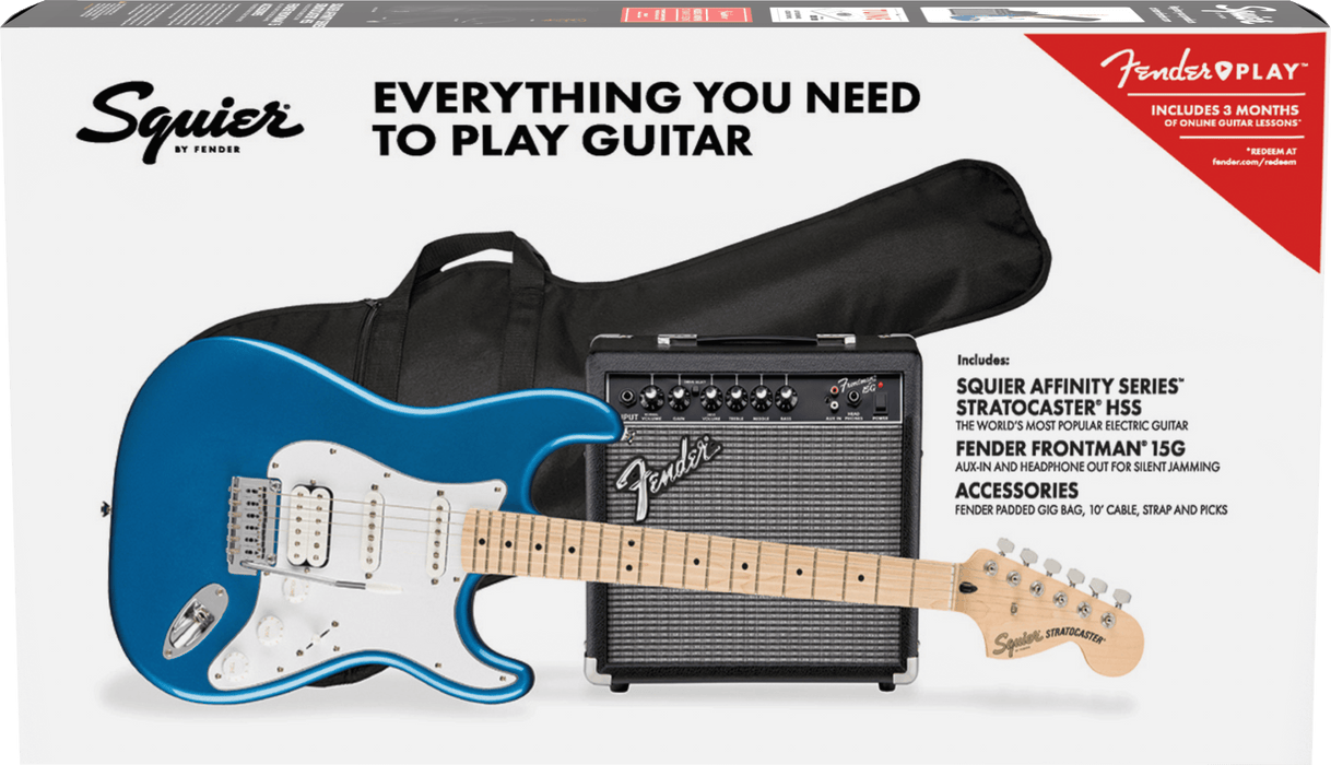 Squier Affinity Series® Stratocaster® HSS Pack with Frontman 15g Amp and Gig Bag - Fair Deal Music