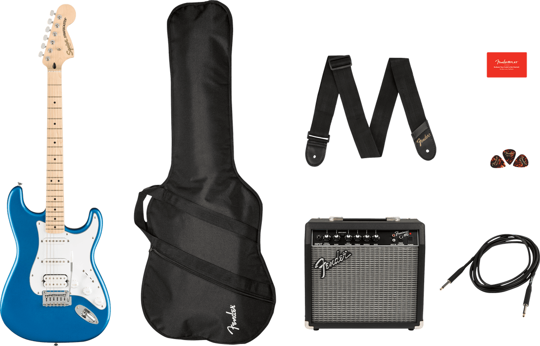 Squier Affinity Series® Stratocaster® HSS Pack with Frontman 15g Amp and Gig Bag - Fair Deal Music