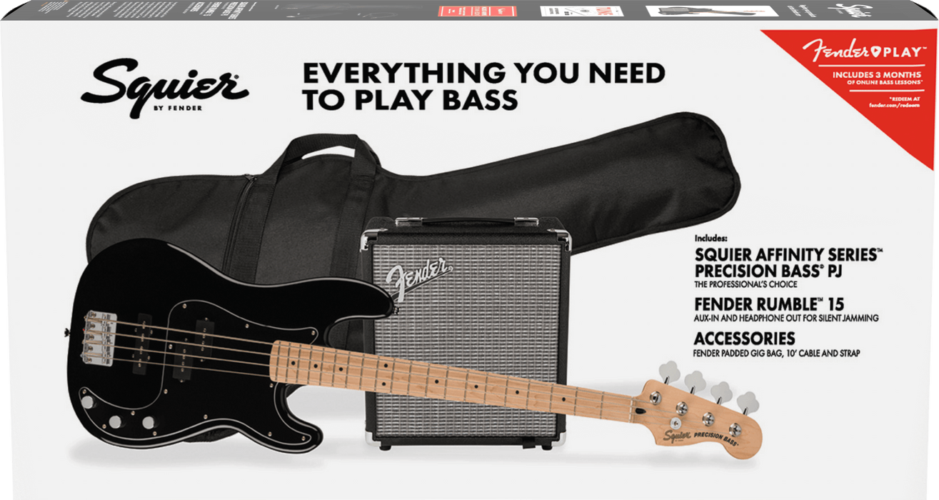 Squier Affinity Series® Precision Bass® PJ Pack with Gigbag and Rumble 15 amp - Fair Deal Music