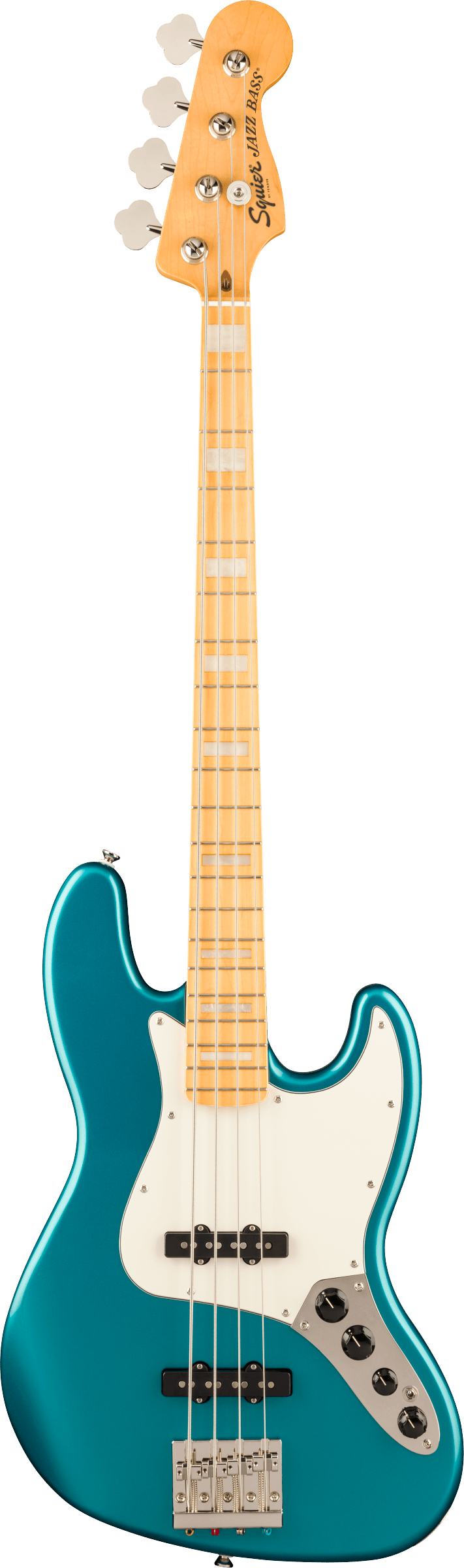 Squier Classic Vibe Active '70s Jazz Bass, Maple Fingerboard, Parchment Pickguard, Ocean Turquoise - Fair Deal Music
