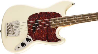 Squier Classic Vibe '60s Mustang® Bass, Laurel Fingerboard, Olympic White - Fair Deal Music