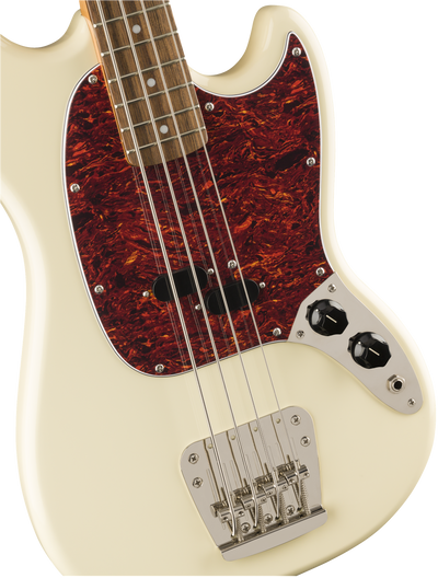 Squier Classic Vibe '60s Mustang® Bass, Laurel Fingerboard, Olympic White - Fair Deal Music