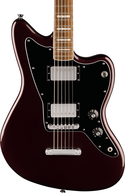 Squier Paranormal Baritone Jazzmaster® HH, Laurel Fingerboard, Black Pickguard, Oxblood - Fair Deal Music