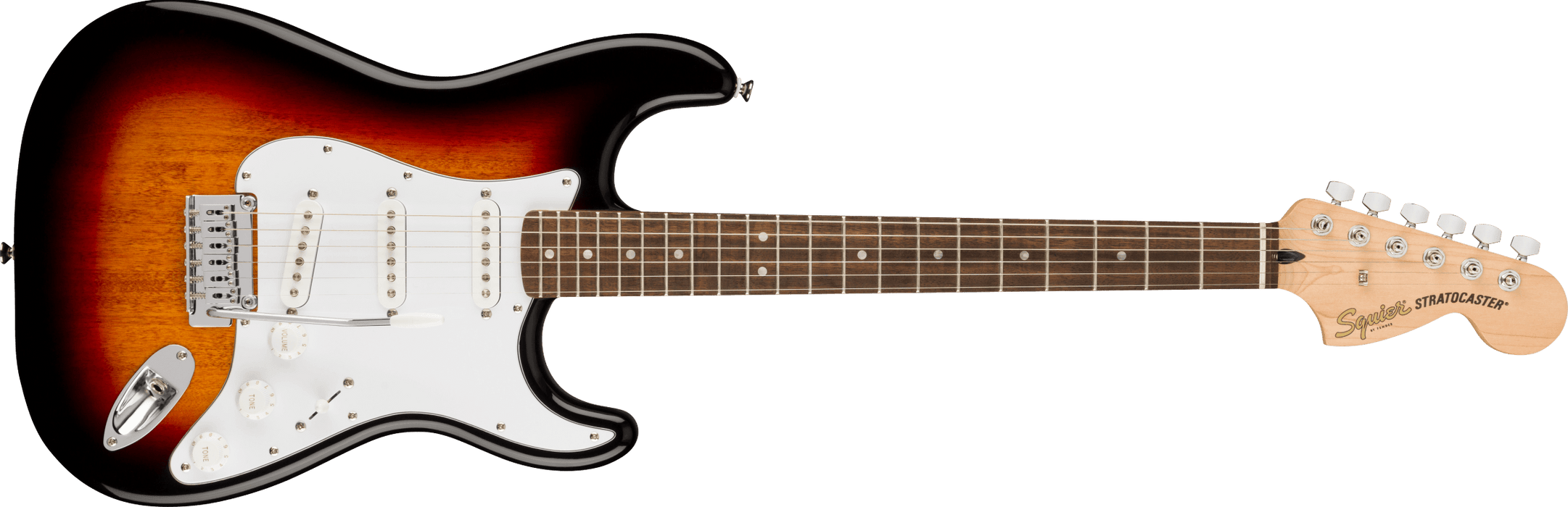Squier Affinity Series® Stratocaster®, Laurel Fingerboard, White Pickguard, 3-Color Sunburst - Fair Deal Music