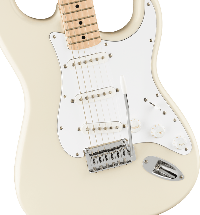 Squier Affinity Series® Stratocaster®, Maple Fingerboard, White Pickguard, Olympic White - Fair Deal Music