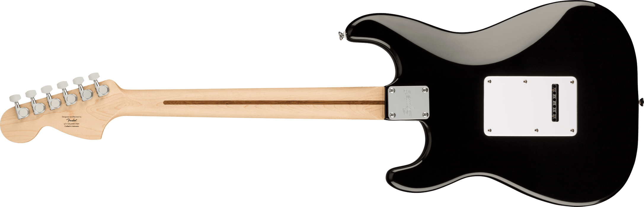 Squier Affinity Series® Stratocaster®, Maple Fingerboard, White Pickguard, Black - Fair Deal Music