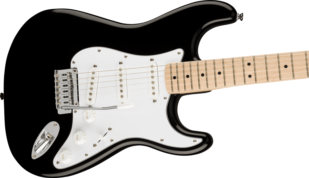 Squier Affinity Series® Stratocaster®, Maple Fingerboard, White Pickguard, Black - Fair Deal Music