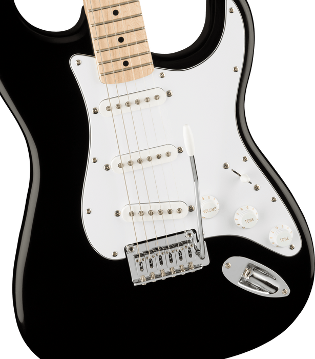 Squier Affinity Series® Stratocaster®, Maple Fingerboard, White Pickguard, Black - Fair Deal Music