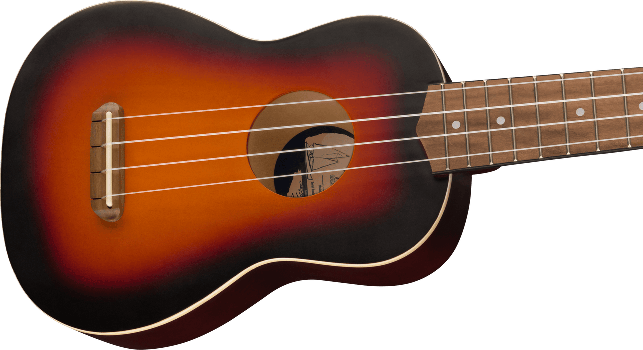 Fender Venice Soprano Ukulele WN, 2-Color Sunburst - Fair Deal Music