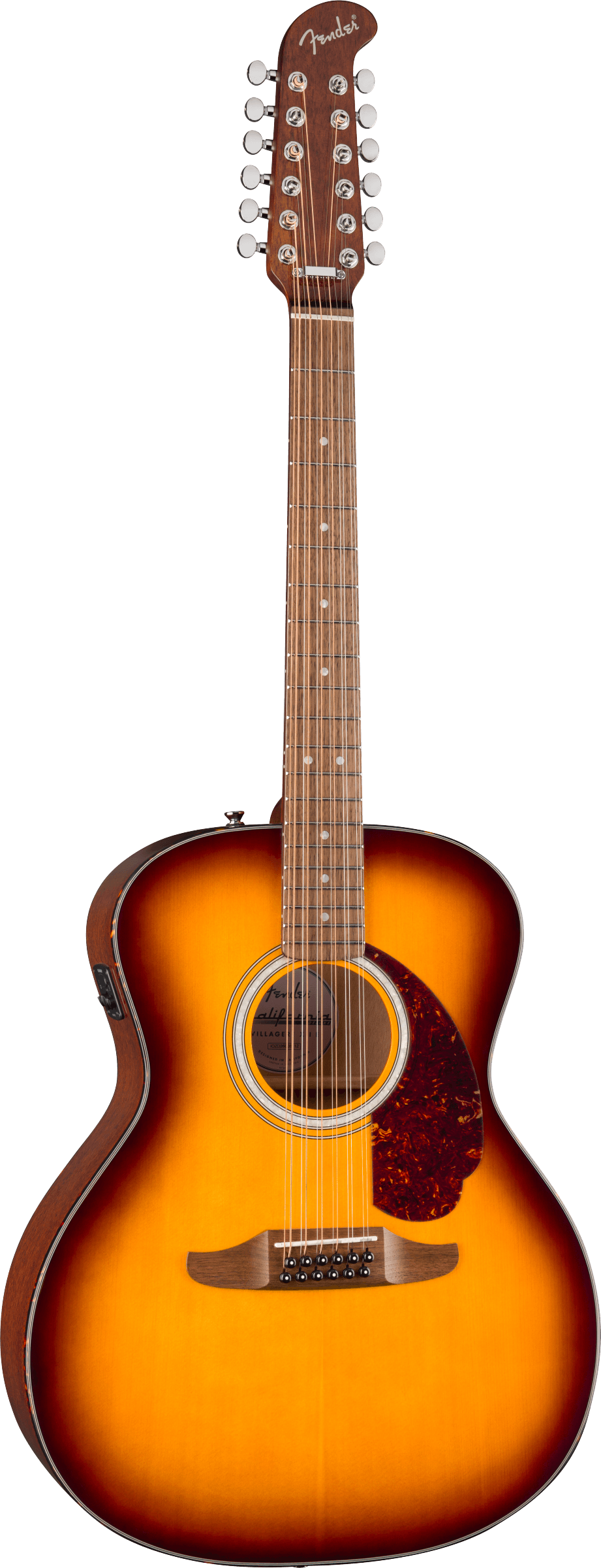 Fender California Deluxe Villager™ E, Walnut Fingerboard, Honey Sunburst - Fair Deal Music