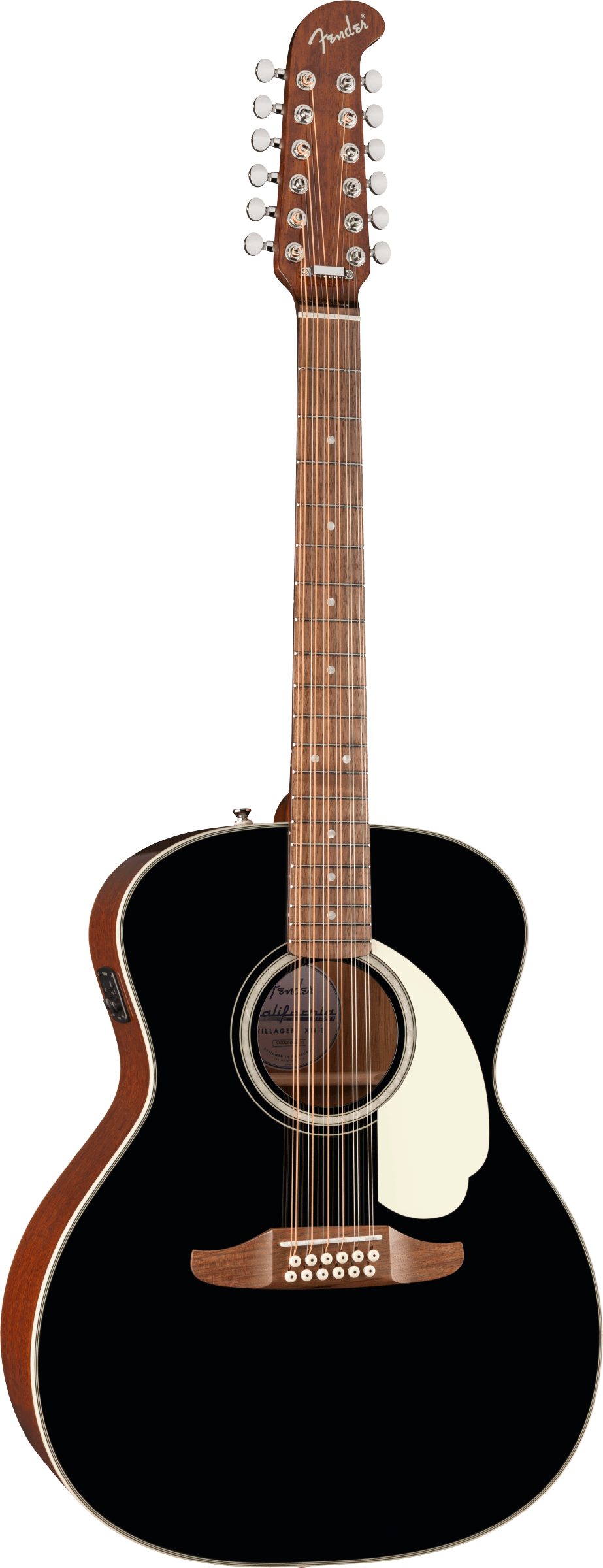 Fender California Deluxe Villager™ E, Walnut Fingerboard, Black - Fair Deal Music