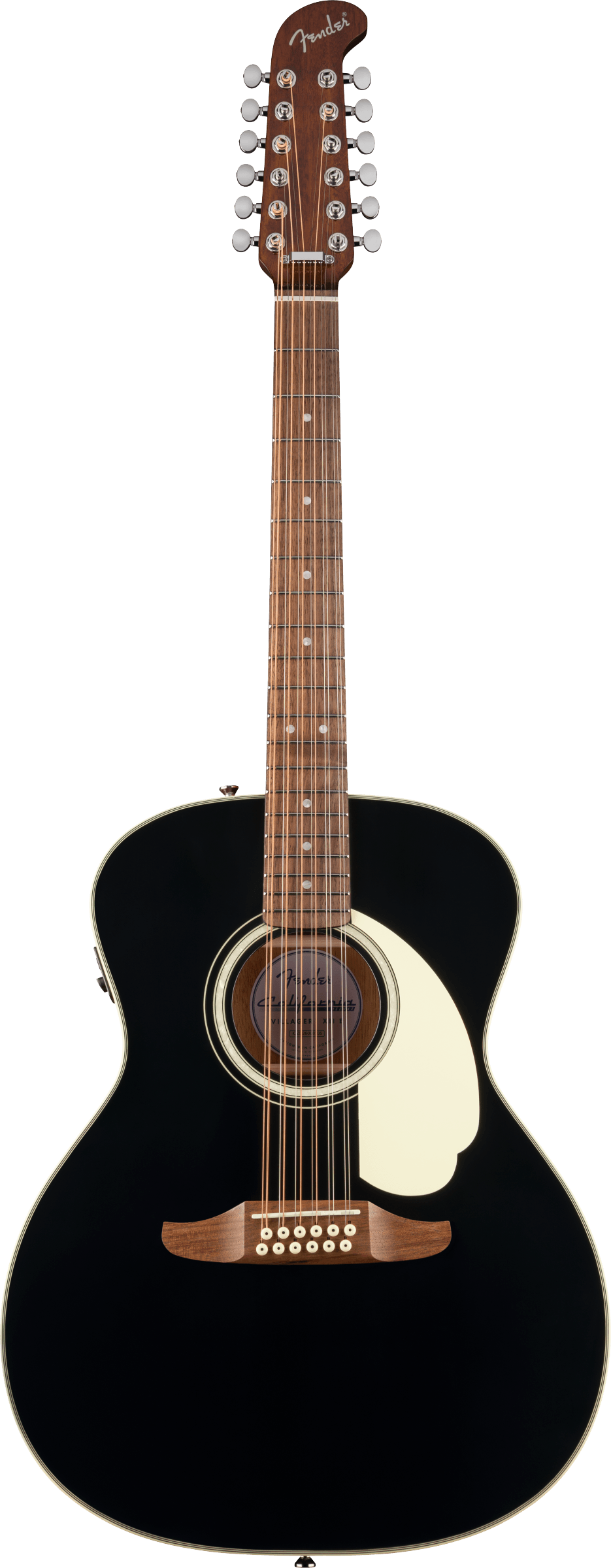 Fender California Deluxe Villager™ E, Walnut Fingerboard, Black - Fair Deal Music