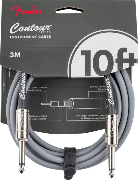 Fender Contour Series Instrument Cable, 10ft Inca Silver - Fair Deal Music