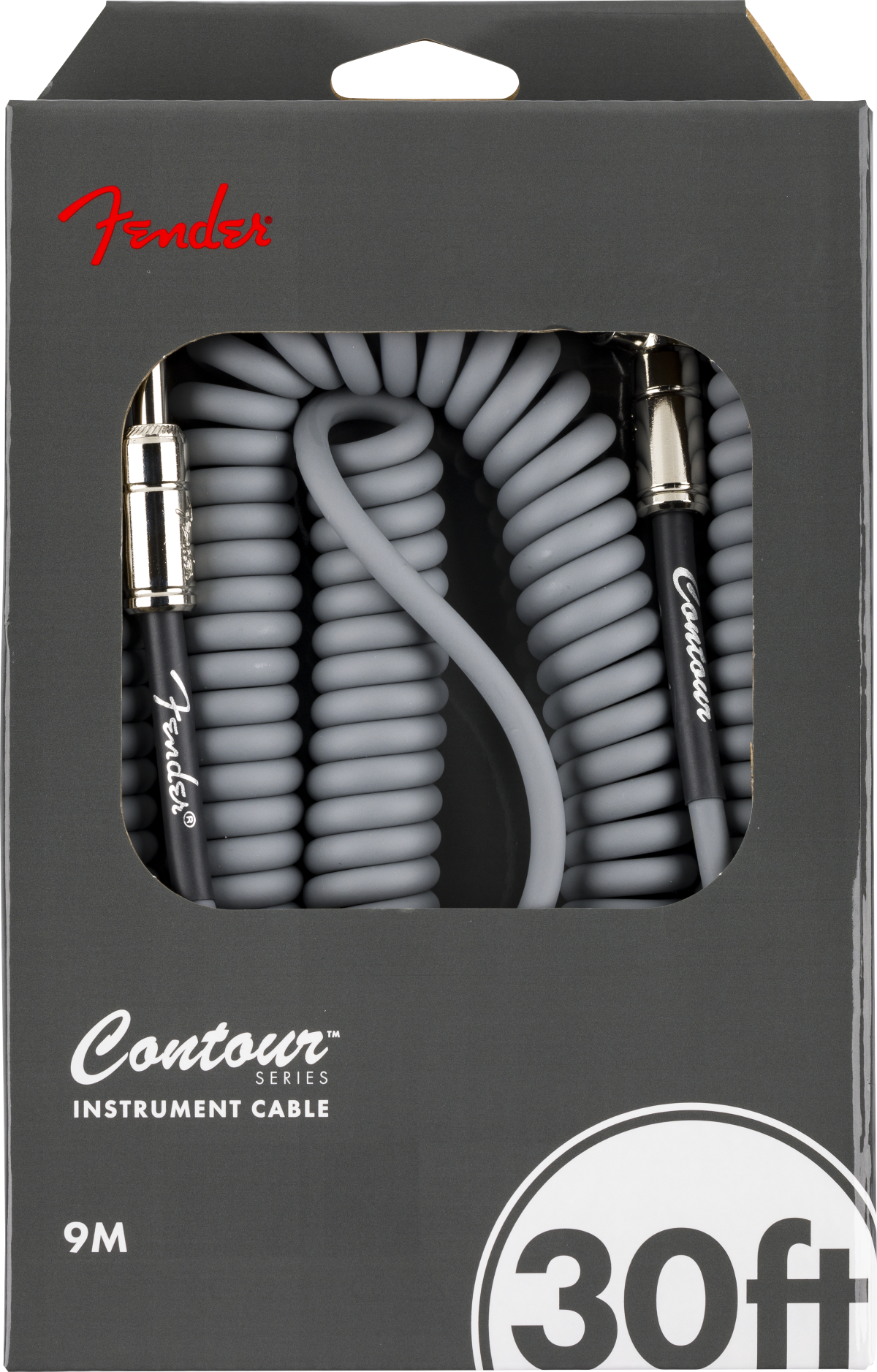 Fender Contour Series Coiled Instrument Cable, 30ft Inca Silver - Fair Deal Music