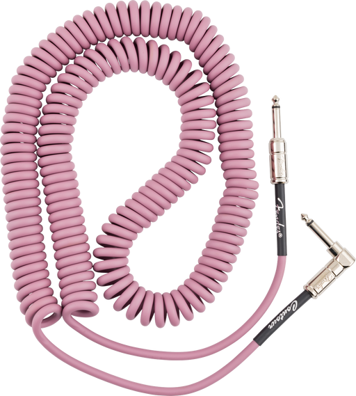 Fender Contour Series Coiled Instrument Cable, 30ft Burgundy Mist - Fair Deal Music