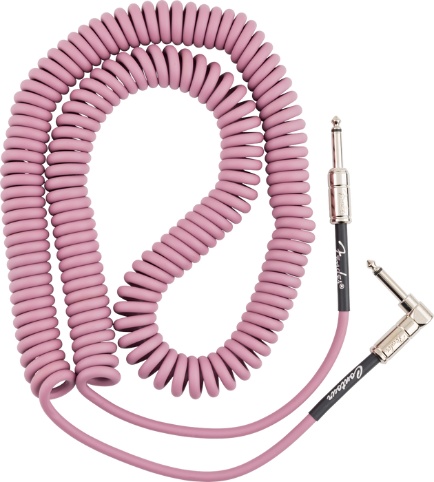 Fender Contour Series Coiled Instrument Cable, 30ft Burgundy Mist - Fair Deal Music