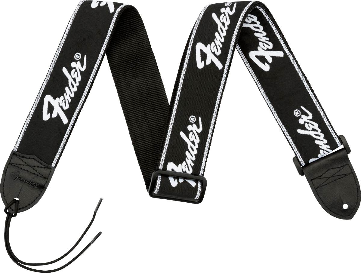 Fender Running Logo 2" Guitar Strap – Black - Fair Deal Music