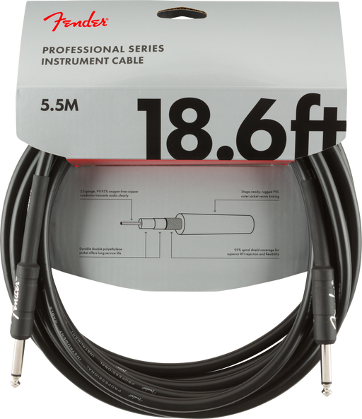 Fender Professional Series Instrument Cable, 18.6ft, Black - Fair Deal Music