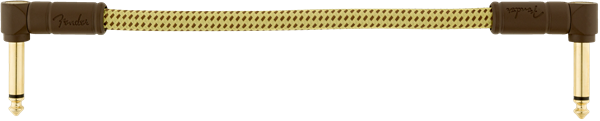 Fender Deluxe Series Patch Cables, Angle/Angle, 6", Tweed - Fair Deal Music