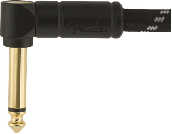Fender Deluxe Series 10' Instrument Cable, Straight / Angled, Black Tweed - Fair Deal Music