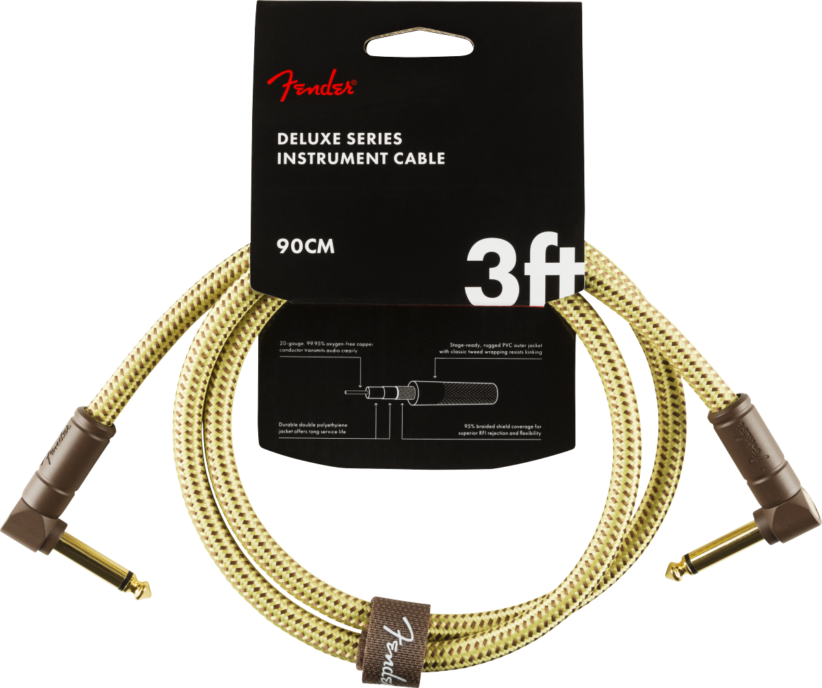 Fender Deluxe Series Instrument Cable 3' in Tweed — Fair Deal Music