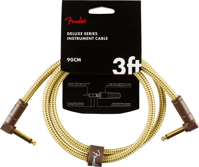 Fender Deluxe Series Instrument Cable 3' in Tweed - Fair Deal Music