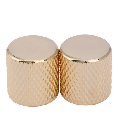 Musiclily Pro Metric Size Steel Flat Top Tele Barrel Knobs for Import Fender Telecaster Electric Guitar/Precision Bass, Gold (Set of 2) - Fair Deal Music