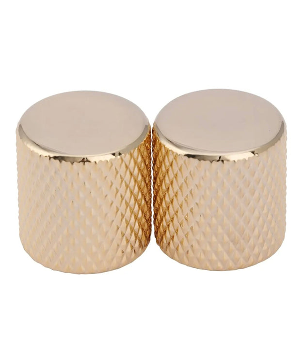 Musiclily Pro Metric Size Steel Flat Top Tele Barrel Knobs for Import Fender Telecaster Electric Guitar/Precision Bass, Gold (Set of 2) - Fair Deal Music