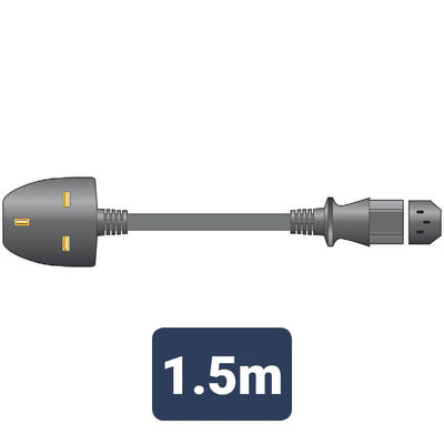 Mercury UK Mains Power Lead IEC 10A Black - 1.5m - Fair Deal Music