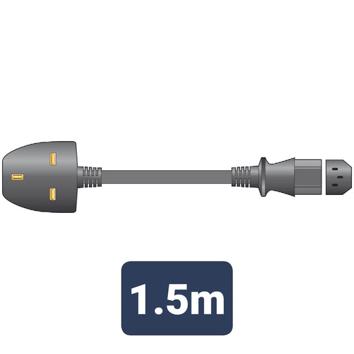 Mercury UK Mains Power Lead IEC 10A Black - 1.5m - Fair Deal Music