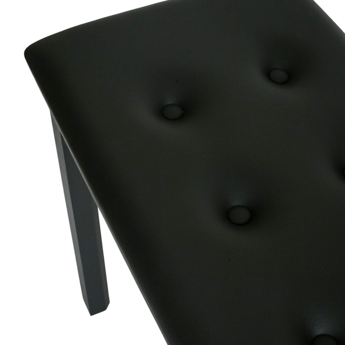 Duet Piano Bench with Storage and Buttoned Top in Satin Black - Fair Deal Music