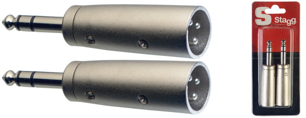 Stagg AC-XMPMSH XLRm to Stereo TRS Plug Adaptor (pair) - Fair Deal Music