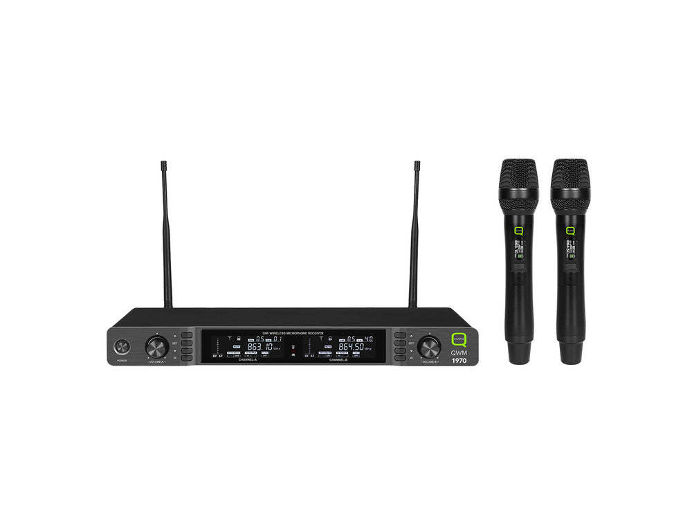 Q-Audio QWM 1970 HH Dual Handheld Wirelsss Microphone System - Fair Deal Music