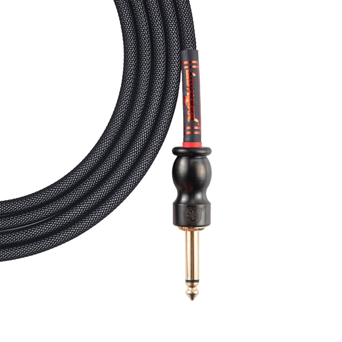 Samgool CC.Black Jack Instrument Cable, 6m (20ft.), Straight to Straight, Black Braided - Fair Deal Music