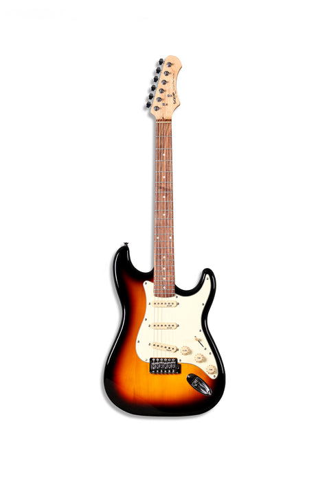 SQOE SEST200 SSS S-Style Electric Guitar Sunburst - Fair Deal Music
