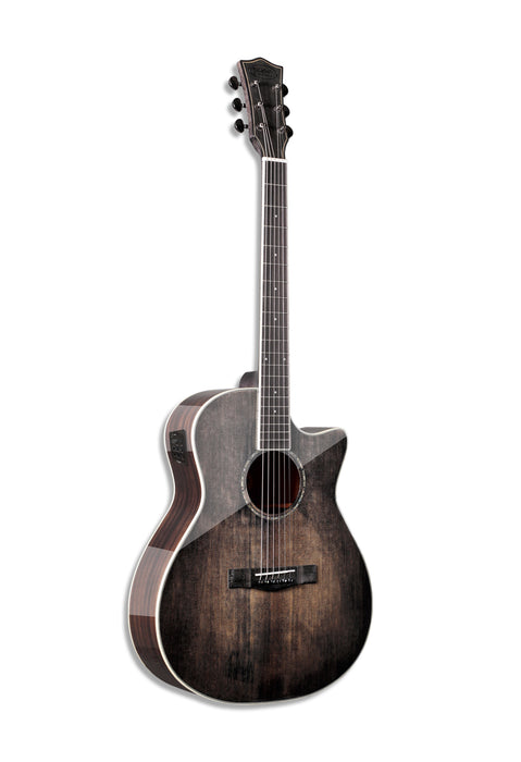 SQOE S340FG-BK Electro Acoustic Guitar Black - Fair Deal Music