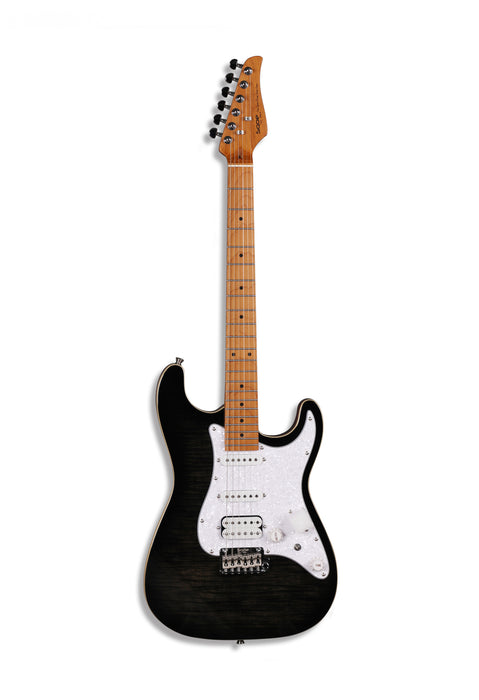 SQOE SEIB680 SSS S-Style Electric Guitar Black - Fair Deal Music