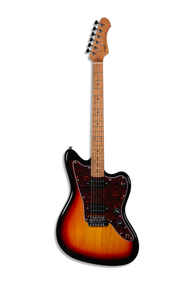 SQOE JM400 Offset-Style Electric Guitar with Humbuckers in Sunburst - Fair Deal Music