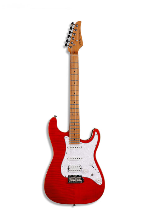 SQOE SEIB680 HSS S-Style Electric Guitar Red - Fair Deal Music