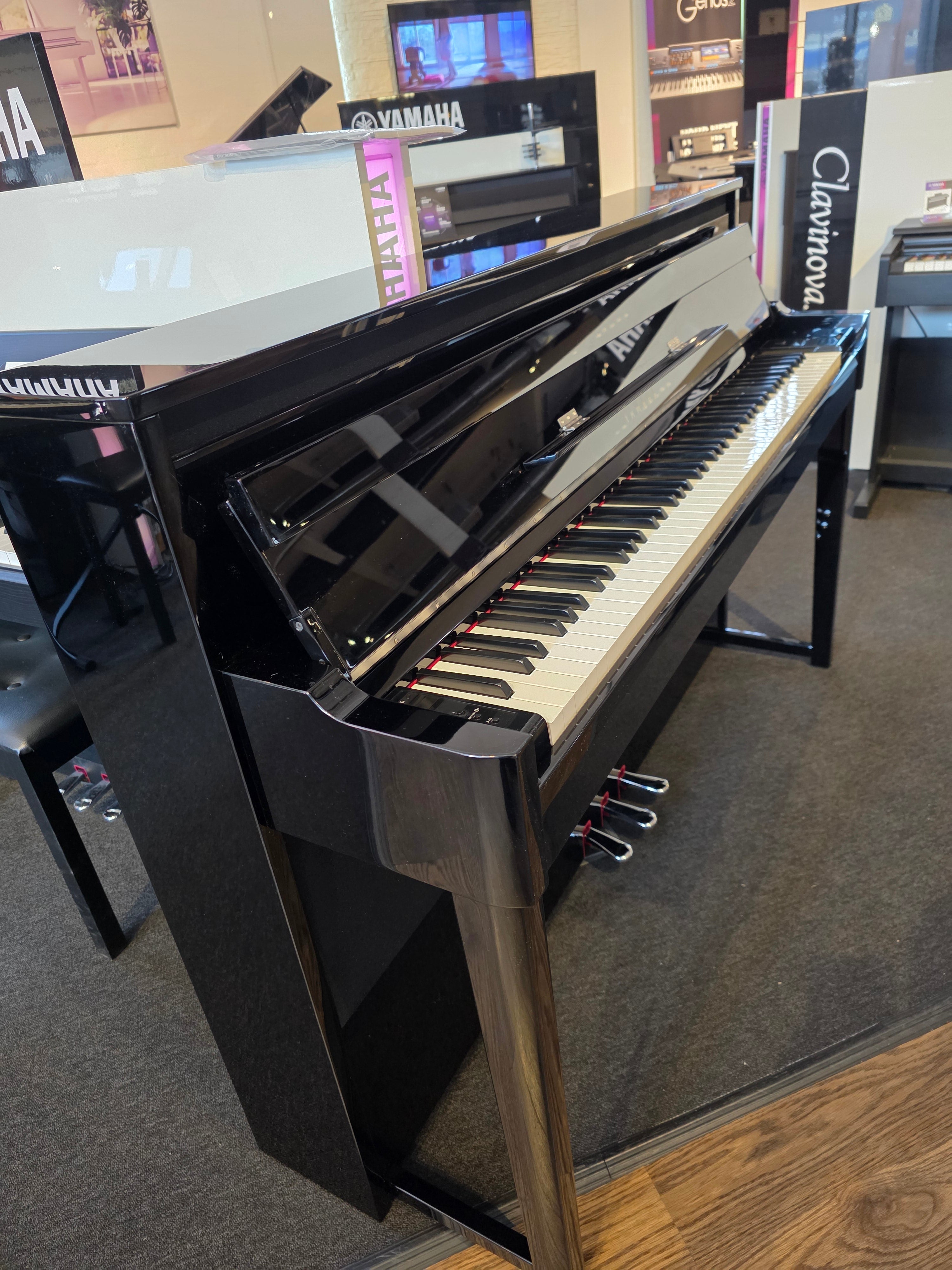 Yamaha NU1X AvantGrand Hybrid Digital Upright Piano Polished Ebony (Used) - Fair Deal Music