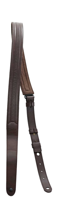 Taylor Slim Vegan Leather Strap Chocolate Brown Engraving 1.5 Inch - Fair Deal Music