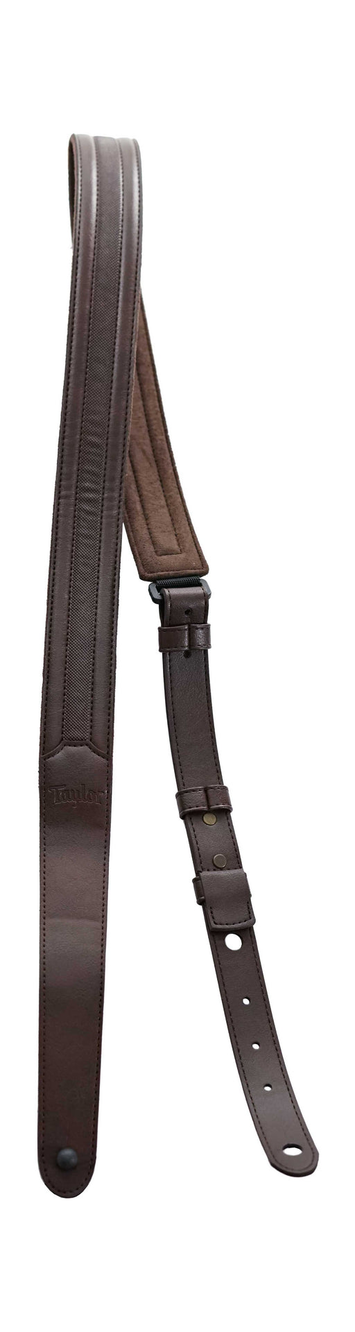 Taylor Slim Vegan Leather Strap Chocolate Brown Engraving 1.5 Inch - Fair Deal Music