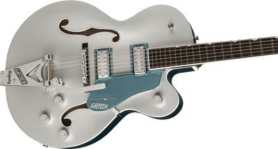 Gretsch G6118T-140 140th Double Platinum Anniversary with String-Thru Bigsby – Two-Tone Stone Platinum/Pure Platinum - Fair Deal Music