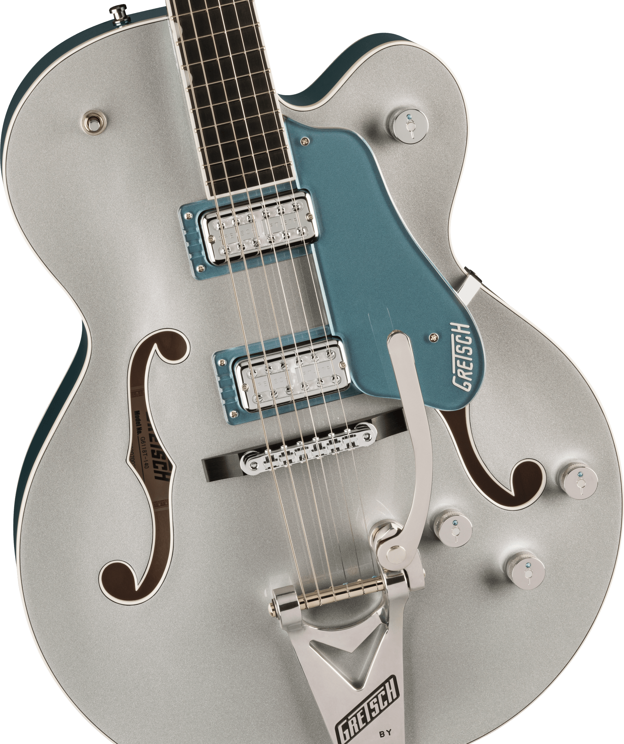 Gretsch G6118T-140 140th Double Platinum Anniversary with String-Thru Bigsby, Two-Tone Stone Platinum/Pure Platinum