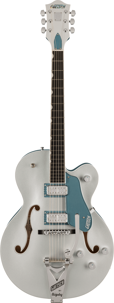 Gretsch G6118T-140 140th Double Platinum Anniversary with String-Thru Bigsby, Two-Tone Stone Platinum/Pure Platinum - Fair Deal Music