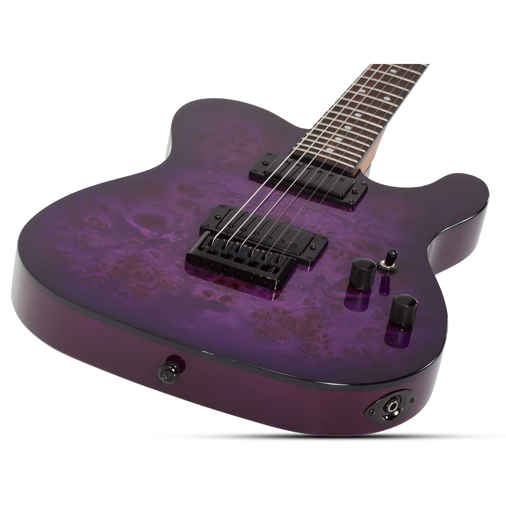 Schecter PT Standard Purple Burst Burl Electric Guitar, Ex Display - Fair Deal Music